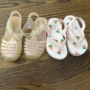 Cute Girls Sandals Set Size 9- Pink and White